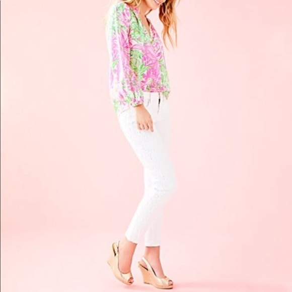 Lilly Pulitzer white South Ocean Skinny Crop Jeans - Picture 2 of 15